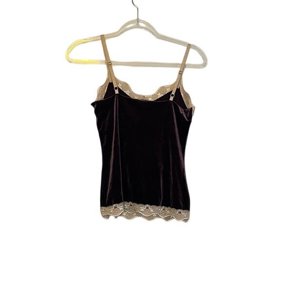 New York & Co Plum Velvet Lace Cami With Shelf S - Picture 2 of 3